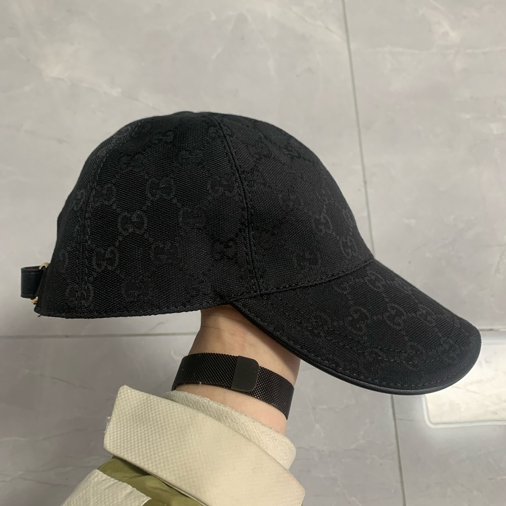 Gucci Black Monogram Baseball Cap